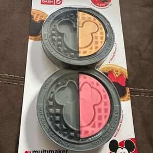 Disney Mickey Mouse Waffle removable plates - Gray and Pink